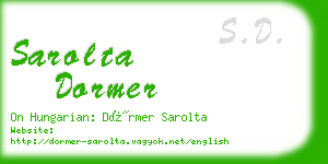 sarolta dormer business card